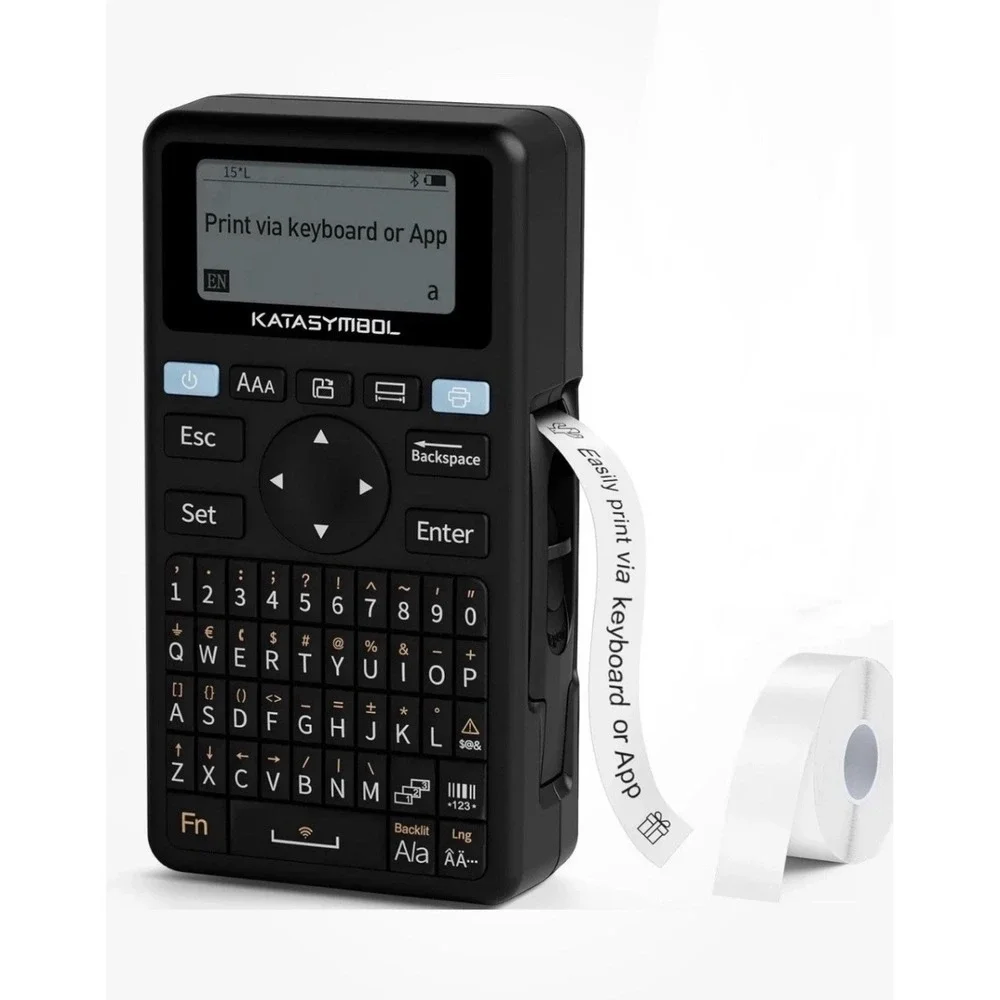 SUPVAN E11 Bluetooth Label Maker Inkless Rechargeable + 2 Tapes Keyboard App